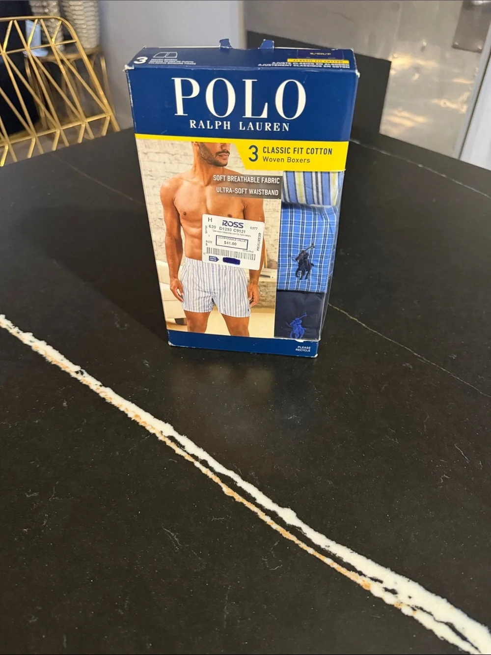 Polo by Ralph Lauren Men’s Blue & White Striped Cotton Boxers - 3 Pack